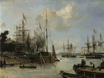 Una vista del porto di Rotterdam