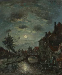 Un canale interno a Dordrecht, Claire de Lune.
