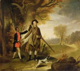 Il Terzo Duca di Richmond (1735-1806) a caccia con il suo servitore, c.1765