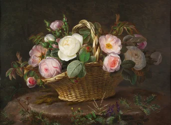Cesto con fiori, ca. 1843