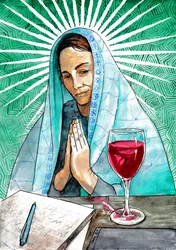 Donna spirituale in contemplazione
