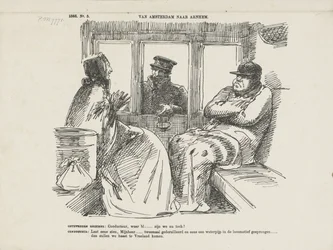 Caricatura sui numerosi incidenti sulla ferrovia del Reno, 1866