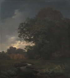 Paesaggio con tempo nuvoloso. Tardo pomeriggio