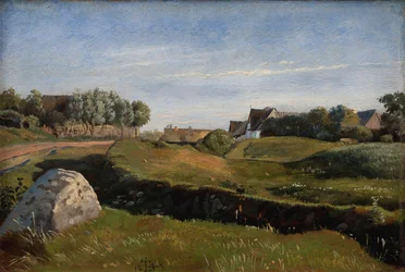 Paesaggio vicino a Vejby visto da nord. Luce del pomeriggio