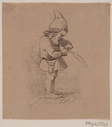 Nisse che taglia una penna