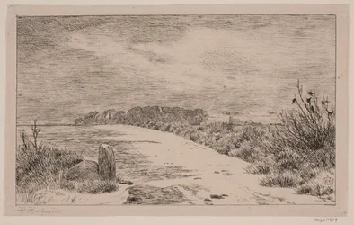 Vicino a Himlingøje, paesaggio invernale