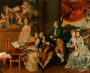 La famiglia Gore con George, terzo conte Cowper