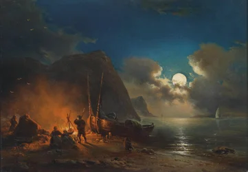 Falò romantico al chiaro di luna