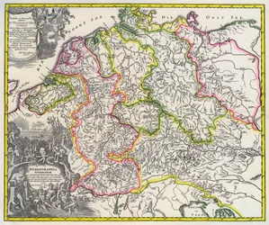 Mappa idrografica della Germania, circa 1720 (incisione)