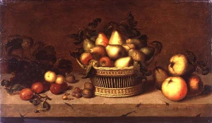 Natura morta di frutta in un cesto