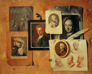 Quodlibet con ritratti di contemporanei e teste antiche