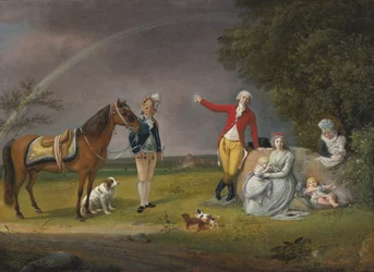 Ritratto del principe Alexander Michaylovich Belosselsky-Belozersky 1752-1809 e della sua famiglia