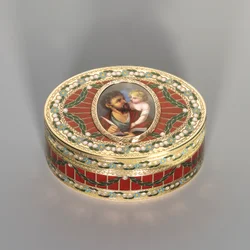 Scatola da tabacco, Dresda, c.1775-80, la miniatura Ginevra, c.1800