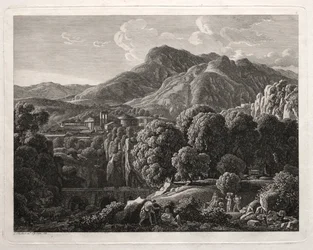 Paesaggio eroico: Paesaggio con città e fiume, 1799