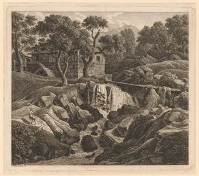 Paesaggio con cascata