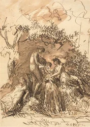 Giovani ragazze a una fontana