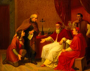 Bramante presenta Raffaello a Papa Giulio II