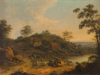 Paesaggio collinare con casali