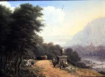 Paesaggio con lavandaie