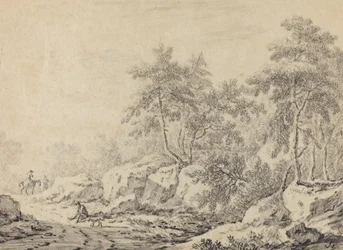 Viaggiatori in un bosco roccioso