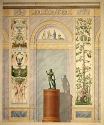 Disegno della decorazione per la parete posteriore della Sala da Pranzo del Palazzo di Kassel