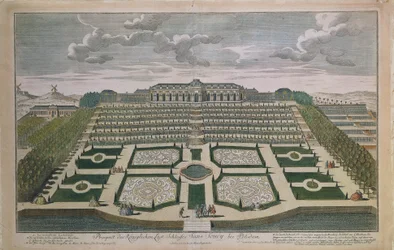 Veduta prospettica del Castello di Sanssouci, Potsdam, Germania