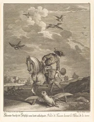 Falconiere che solleva un gufo dal terreno