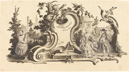 Cartouches Modernes ornati con diverse Figure (Tavola VI-1 dal set)