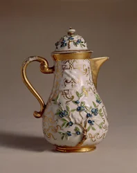 Caffettiera, decorata con rilievo applicato, Meissen