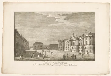 Veduta della Bebelplatz a Berlino con la Biblioteca Vecchia e il Palazzo Vecchio e la Cattedrale di Sant