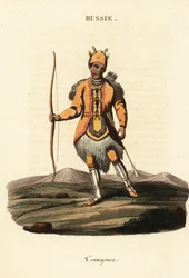 Uomo del popolo nomade Evenki