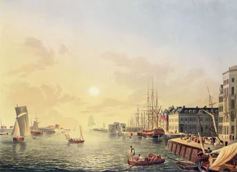 Veduta del porto e del porto di Le Havre, inizio XIX secolo