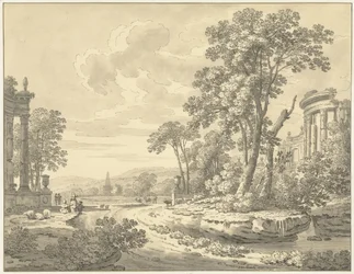 Paesaggio italiano con rovine