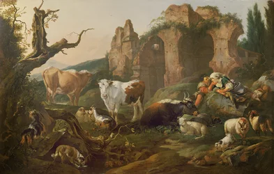 Animali da fattoria in un paesaggio, 1685