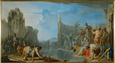 Gedeone mette alla prova il valore dei suoi uomini (olio su tela)