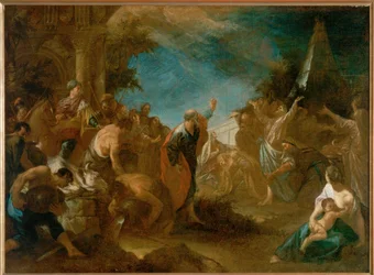 Il profeta Elia confonde i sacerdoti di Baal (dipinto su tela)
