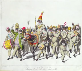 Processione del Re Punch durante il Carnevale Romano, inizio XIX secolo