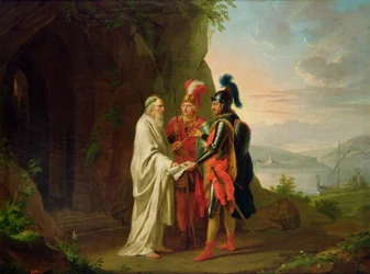 Carlo e Ubaldo visitano il mago nella loro ricerca del perduto Rinaldo, 1782