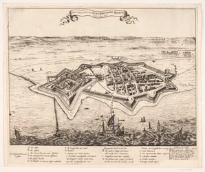 Città e castello di Landscron conquistati da I.K.M Cristiano Quinto Anno 1676
