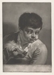 Ritratto di ragazzo e cane