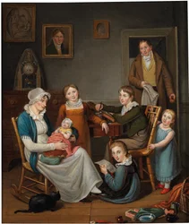 Autoritratto di John Lewis Krimmel con Susannah Krimmel e i suoi figli, 1809-10