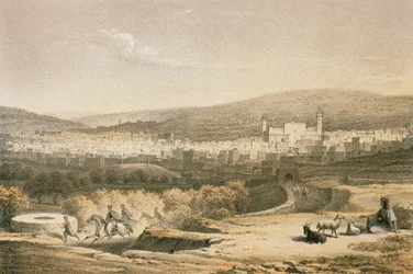 Veduta di Betlemme. Incisione di Bernatz et alii - Steinkopk J.F. Editore