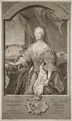 Ritratto di Johanna-Elizabeth, Elettrice di Anhalt-Zerbst, Madre di Caterina II, 1756