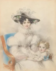 Principessa Enrichetta di Nassau-Weilburg 1797-1829 con la figlia Maria