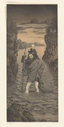 San Cristoforo attraversa un fiume con il Bambino Gesù sulle spalle (Opere dalla collezione dei fratelli Boisserée)