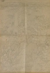 Disegno a contorno per "Scena dalla lotta per la libertà del Tirolo"