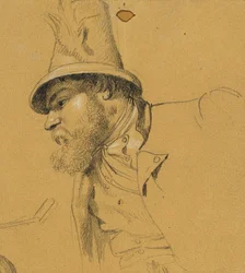 Studio della testa per "Scena dalla lotta per la libertà tirolese"
