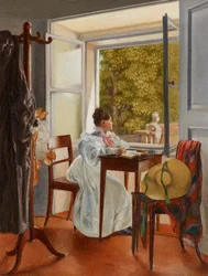 Marie Krafft alla scrivania