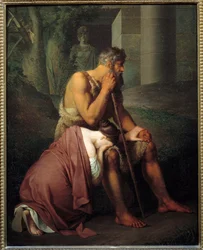 Edipo e Antigone, dipinto di Johann Peter Krafft (1780-1856), 1809, altezza 0,53 x 0,66 m