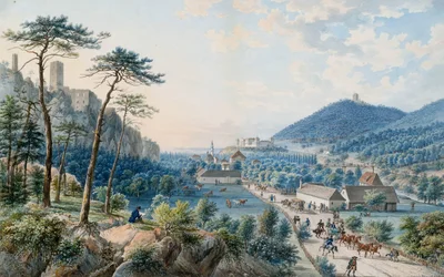 Veduta del Palazzo di Weilburg a Baden vicino a Vienna